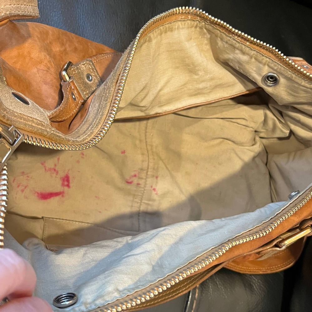 💃🧋Celine Vintage Leather Weekender Tote Bag Brown Shoulder Strap Made in Italy - Picture 9 of 12